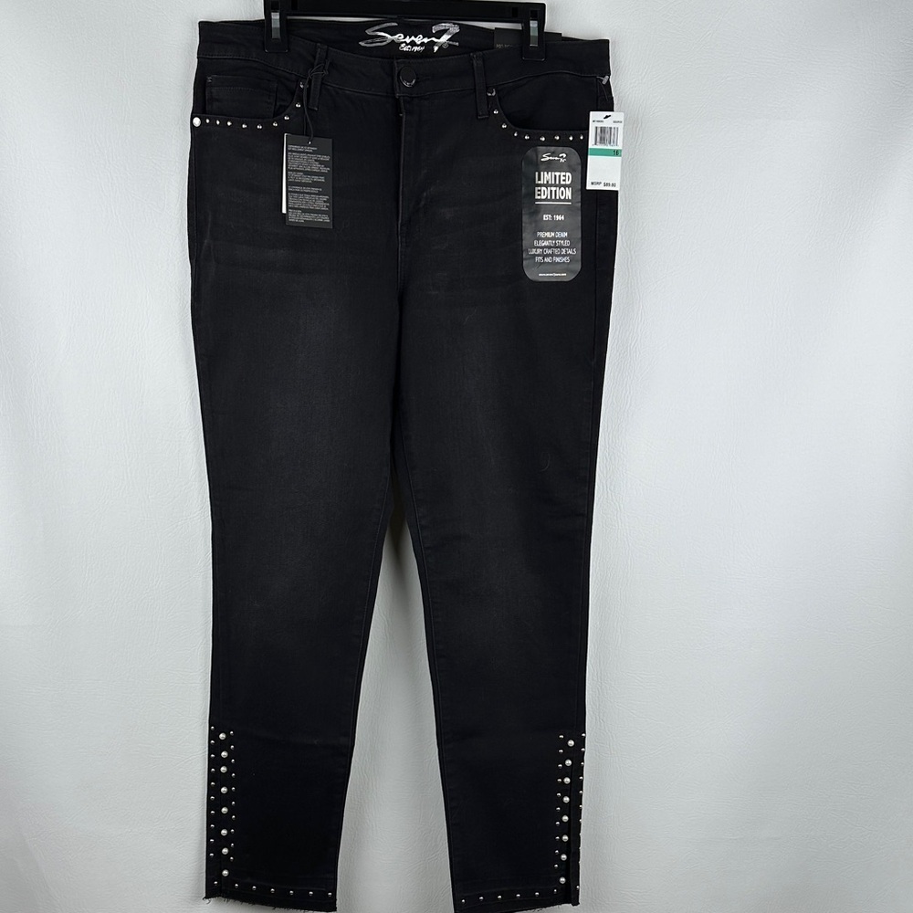 NWT Seven7 Pearl Stud Mid Rise Skinny Jeans